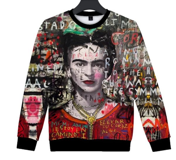 

fashionwomen pullover hoodies long sleeved tshirt sweatshirt mexico painter 3d digital print women clothes female fashion sweater6362493, Black