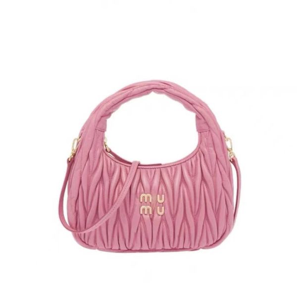

luxury classic hobo underarm bag genuine leather miu wander matelasse women's mens designer purses clutch with shoulder strap crossbody