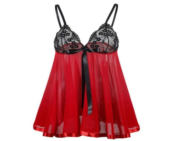 

women039s lace underwear nightdress dress01234721097006026068, Red;black