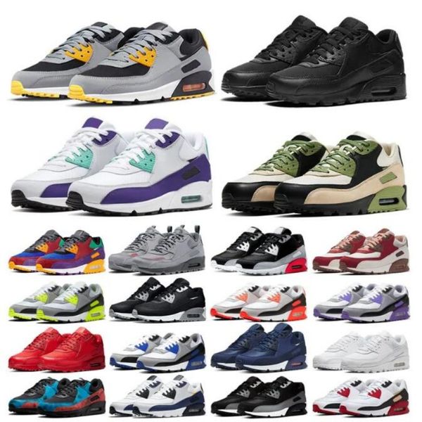 

90s leather triple white running shoes 90s recraft wolf grey infrared outdoor sports jogging walking sneakers shoes