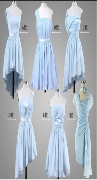 

new elegant 5 styles chiffon colorful knee length bridesmaid dresseswedding party dresses8596438, White;pink