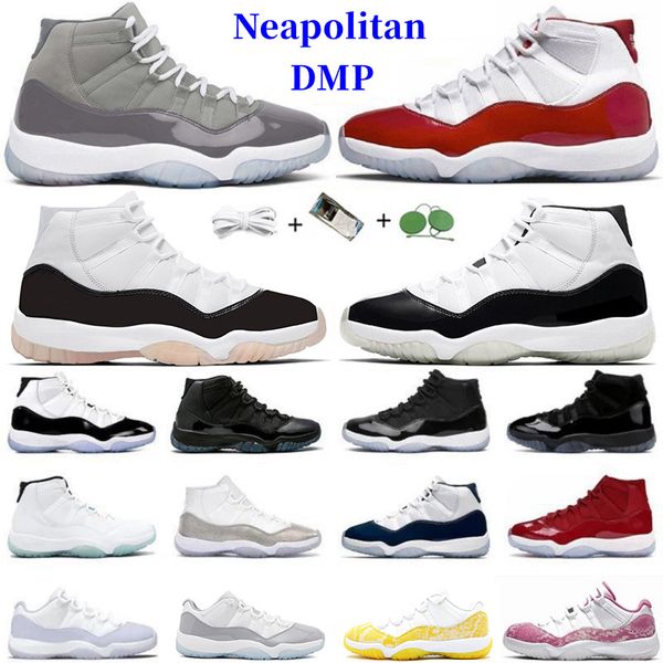 

11 11s low yellow snakeskin basketball shoes cement high neapolitan cherry midnight navy cool grey cap and gown dmp concord bred men women t, Black