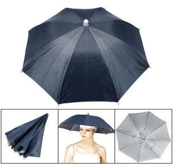 

lot 5 hands fishing rain sun umbrella hat cap navy blue015713870, Black;white