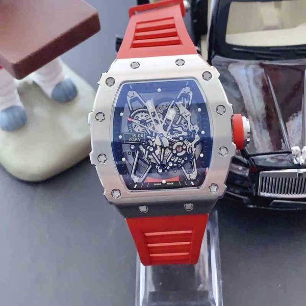 

richa millers wristwatches 35-02 automatic mechanical luxury watch tonneau steel case alloy skeleton gmt clock reloj fashion mens watches