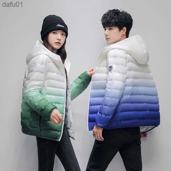 

s-4xl mens white duck down jacket winter male coats zipper mixed colors hooded short style slim couple outerwear clothes hy135 l230520, Black