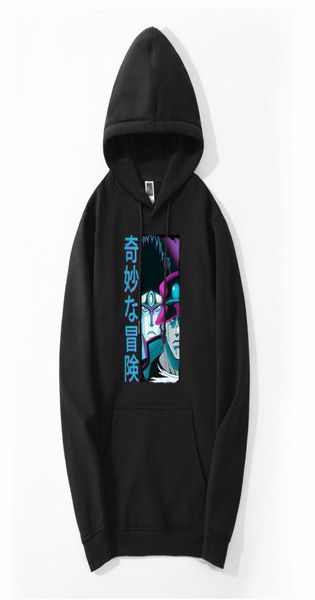 

kujo jotaro men jojo hoodies sweatshirt fleece autumn winter japan anime star platinum streetwear jojos bizarre adventure hoodie c7513404, Black