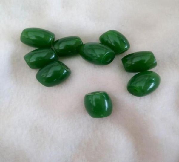 

china039s xinjiang an jade barrel beads 14 mm in diameter a249351881308536, Green;white