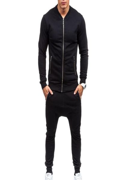 

men casual wear set fashion trousers sweatshirts plus size xxxl ropa de deporte suit black fitness tight mens tracksuits4914944
