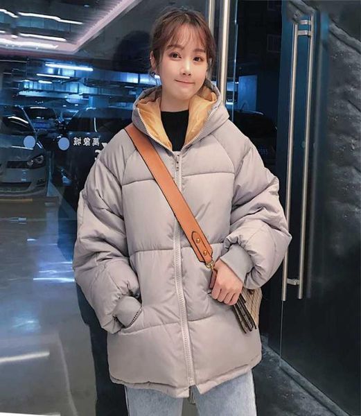 

2019 korean style women winter jacket padded warm thicken oversize female coat loose fashion womens parka6427976, Black