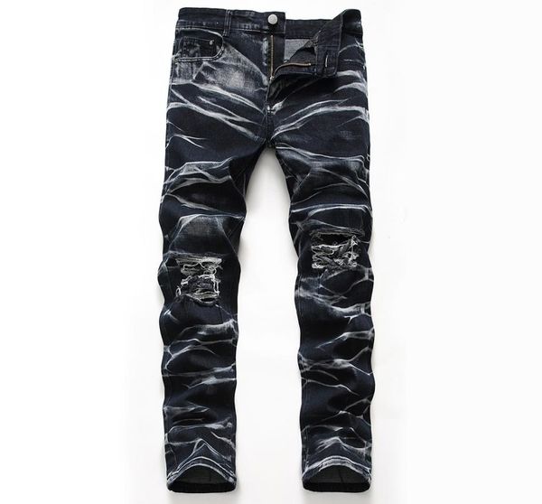 

men039s jeans classic direct stretch black business casual denim pants slim scratched long trousers gentleman cowboys4092703, Blue