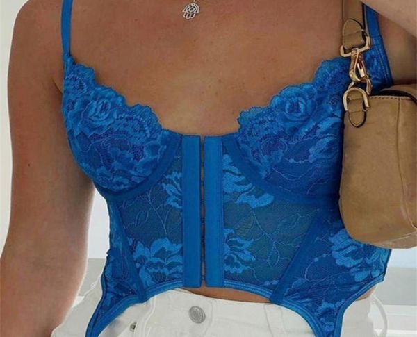 

lace floral y2k chic bodycon camis retro fairycore grunge cropped corset tank harajuku solid blue shirts cuteandpsycho 24925979, White