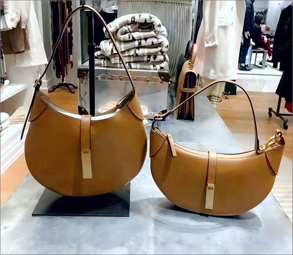 

2023 autumn-winter premium leather moon-crescent bag: lauren polo genuine leather equestrian design, polo-style, versatile crossbody & tote