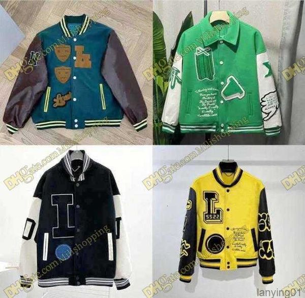 

2023ss fashion varsity jacket baseball coat uniform single breasted warm jackets couples women men coats men's designer clothing top, Black