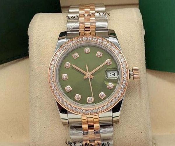 

31mm women's automatic mechanical watch ladies watches five-pointed star face womens stainless steel folding buckle sport waterproof wr, Slivery;brown