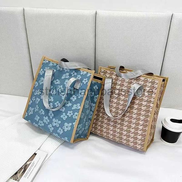 

shoulder 2022 new thousand bird checker fragmented canvas handbag for female students korean edition simple mommy portable makeup studentsst