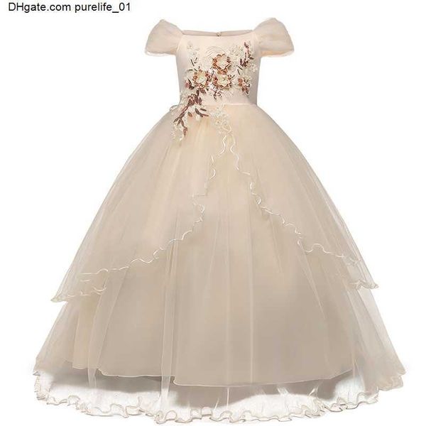 

evening elegant dress ball gown kids princess first communion teenager cream, Red;yellow