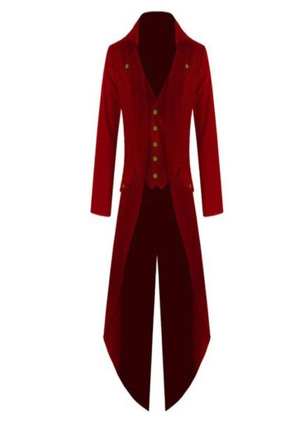 

men039s wool blends medieval costumes halloween cosplay clothing tuxedo long uniform dresses renaissance cos noble punk man5690192, Black