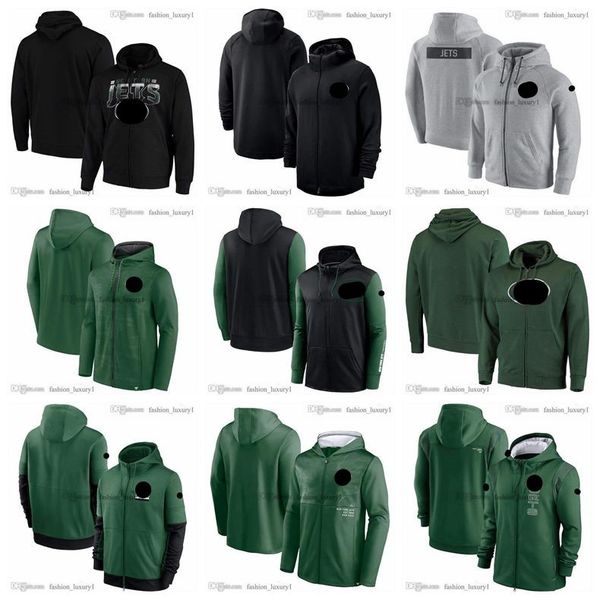 

mens new york''jets''football jacket autumn and winter hooded zippers hoody sweatshirt sweater cotton pullover hoodies s, Black;brown