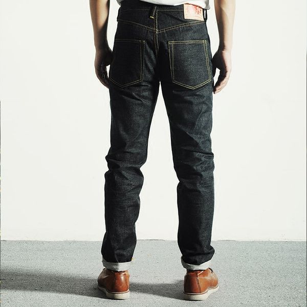 

mens jeans 2000t redtornado middle weight indigo selvage washed 14oz pants sanforised thick raw denim jean 230808, Blue