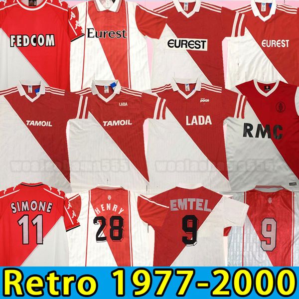 

retro version monaco soccer jerseys classic home 77 82 90 91 92 94 95 96 97 98 99 00 1977 1982 1990 1991 1999 2000 as ben yedder jovetic gol, Black;yellow
