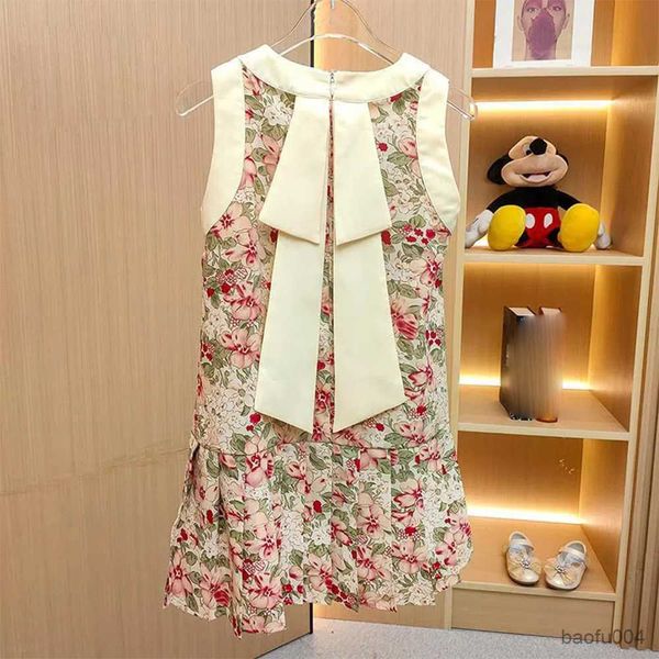 

girl's dresses gaun bayi perempuan bunga manis gaun bunga belakang gaun pesta putri musim panas gaun kasual anak perempuan baju anak ba, Red;yellow