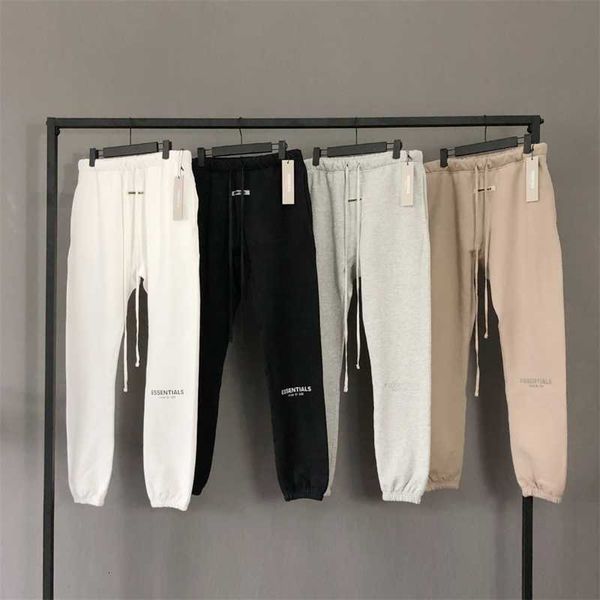 

esential double thread pants reflective letter guard men's feel of god embroidered casual, Black