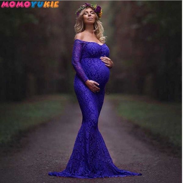 

maternity dresses shoulderless maternity dresses pshoot ruffles pregnancy maxi gown pregnant women dress pgraphy props mermaid dress hkd2308, White