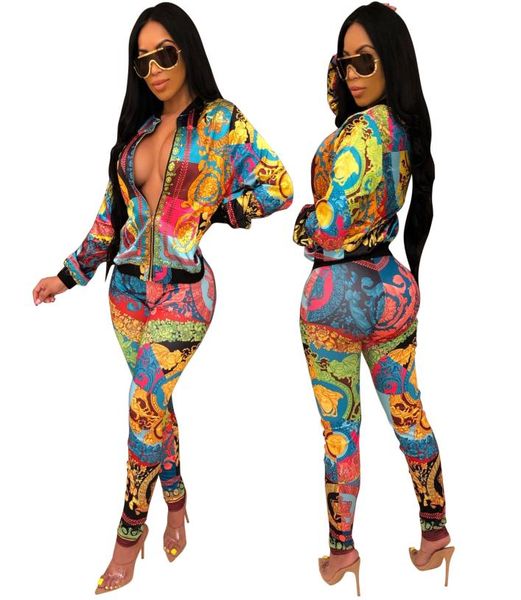 

hisimple 2019 2 piece set women clothes and sporting pants sweat suit two piece full sleeve zipper turndown collar short tren8535296, White