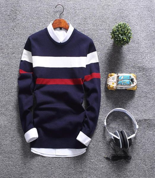 

new fashion autumn sweater men round collar soft pullover men slim fit mens sweaters casual male christmas sweater my18034262274, White;black