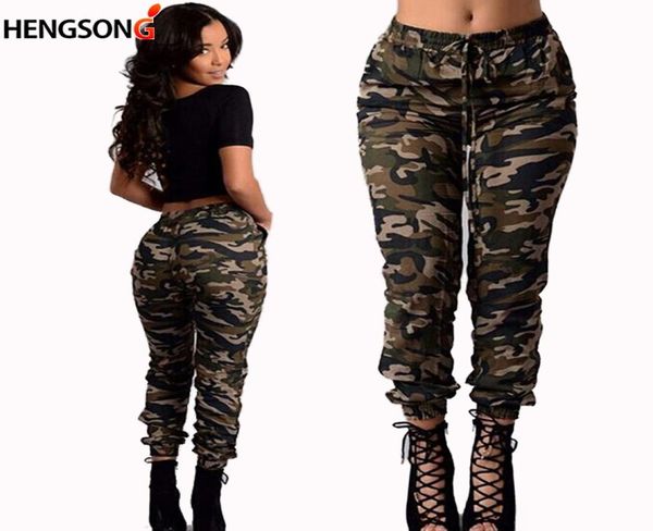 

women camouflage pants trouser 2017 fashion slim fitness trousers female elastic waist beam pockets leisure long trousers 8296601614182, Black;white
