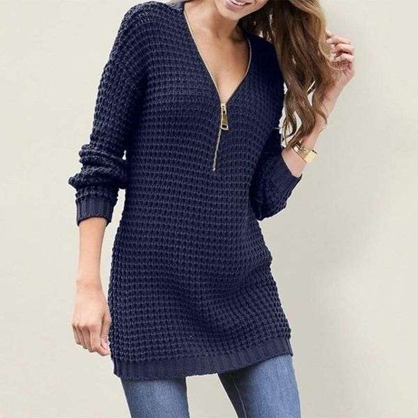 

title v neck long sleeved knitted dress for women in autumn and winter, Black;gray