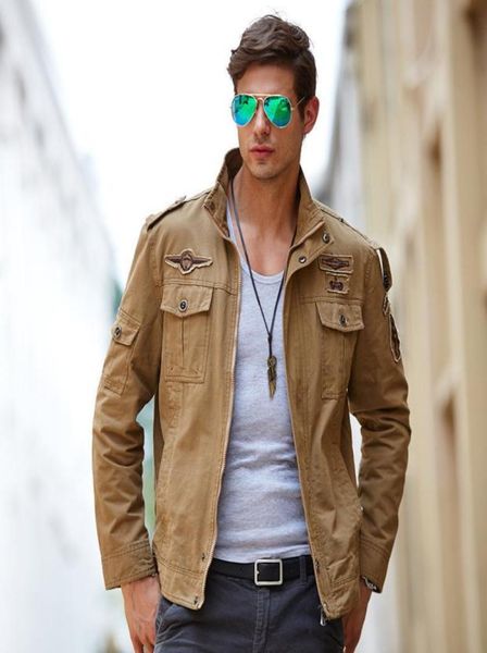 

fashionmen military pilot jacket men autumn bomber cotton coat tactical army jacket male air force flight jacket plus size 6xlb104202877, Black;brown