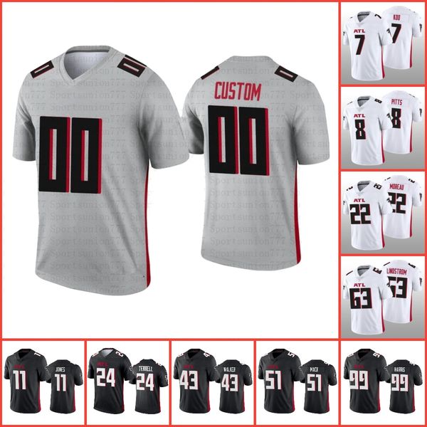 

custom football jerseys atlanta''falcons''men women youth kyle pitts taylor drake jessie bates iii cordarrelle michael v, Black;red
