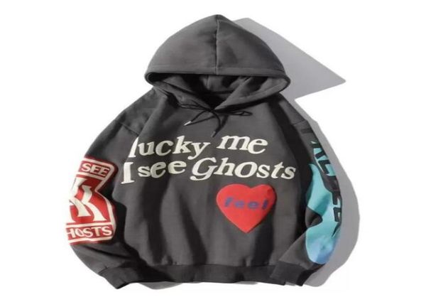 

mens clothing hoodies quotlucky me i see ghostsquot print hoodie sweatshirts9666293, Black