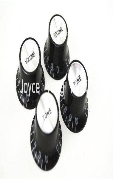 

1 set of 4pcs black silver reflector electric guitar knobs for gibson sg style electric guitar wholes2081310