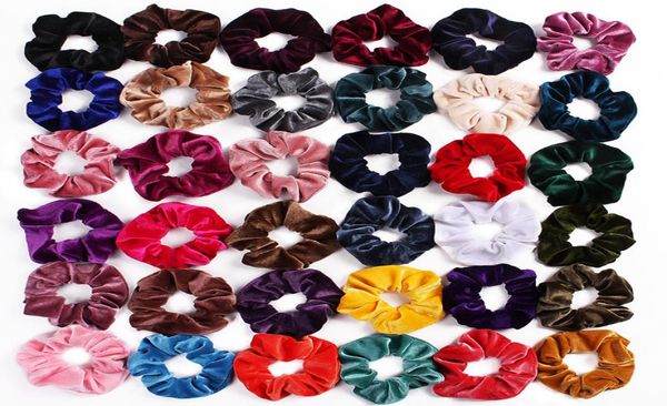 

46 colors ponytail holder headwear scrunchies velvet elastic hair bands scrunchy hair ties ropes scrunchie for women or girls3038598