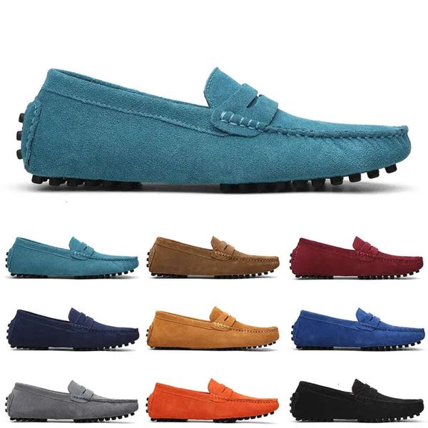 

suede casual r men non-brand shoes black dark blue wine red gray orange green brown mens slip on lazy leather shoe211 s