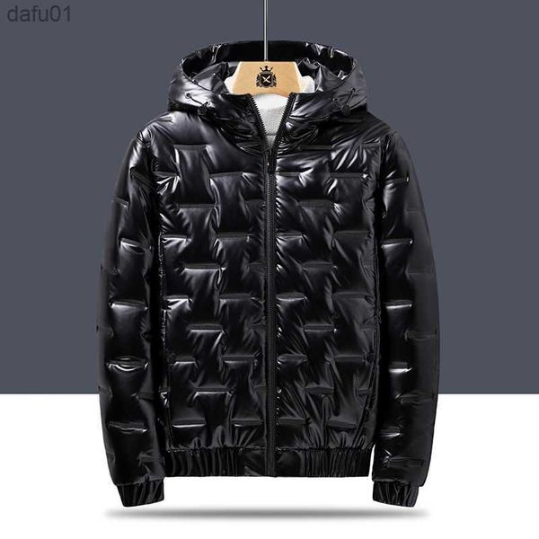 

2023 autumn bubble padded clothes winter jackets men bright parka thickened warm silver waterproof jackets men down coats s-6xl l230520, Black