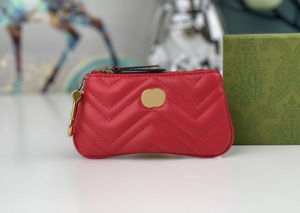 

womens designer wallets luxurys marmont coin purse high-quality famous stylist metal double letters mark bags for woman fashion zig zag smal, Red;black