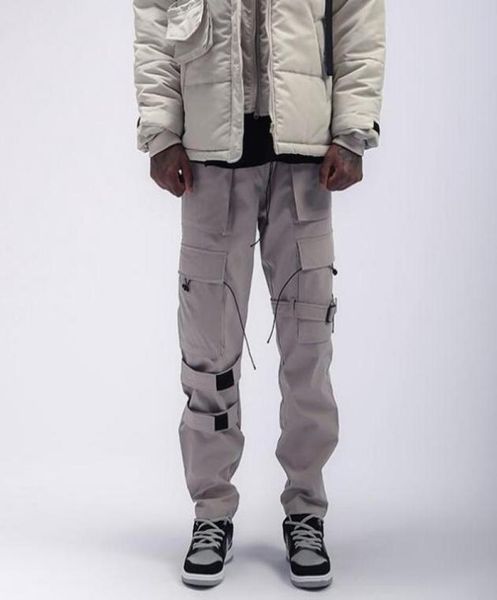

black apricot autumn winter street pants multi pocket zipper men women2919108, Black;brown