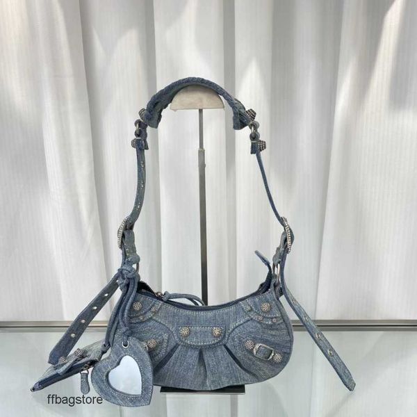 

cagole evening le designer bags bag girl cool neocagole 2023 product with diamond denim motorcycle crescent single shoulder underarm women&#