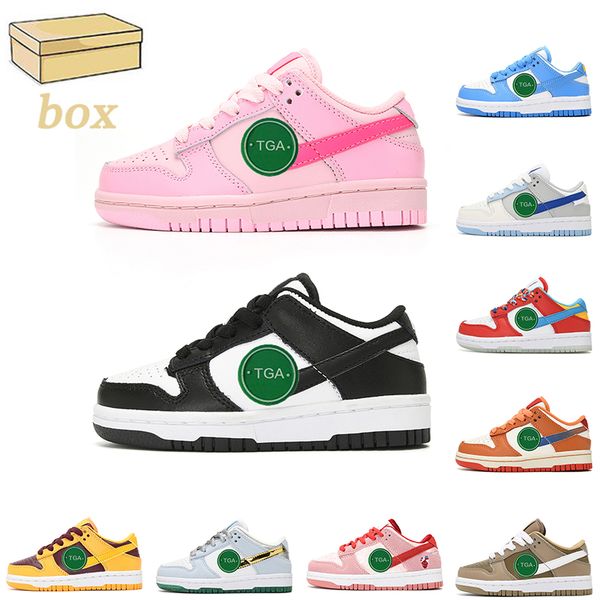 

2023 og original kid boy girl kids designer shoes panda black white chunky low cows trainer boys and girls athletic fashion children jogging