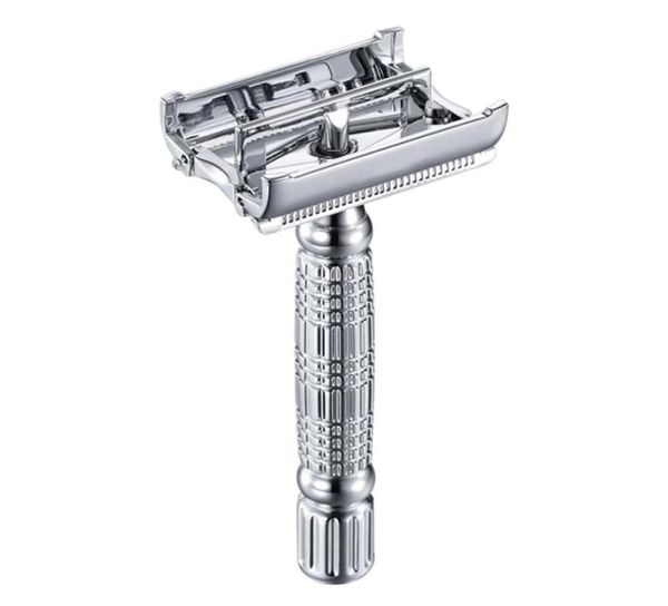 

safety razor chrome alloy with packing sliver unscrew double edge razors turret manual shaver face care shaving razor7174323