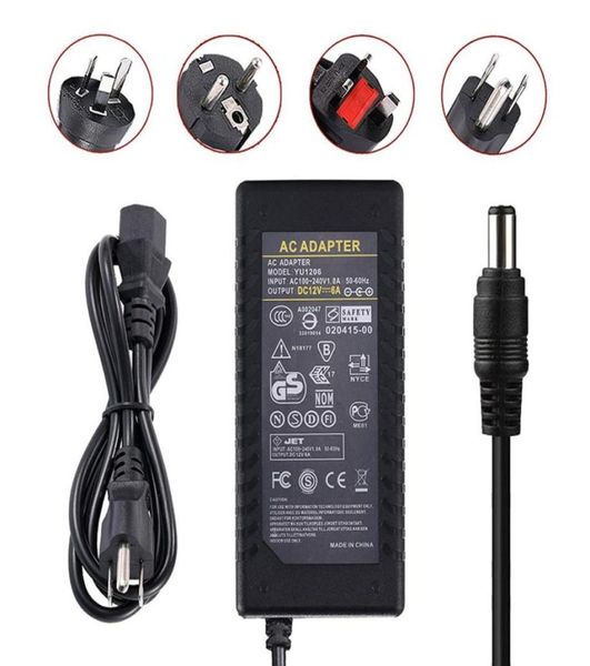 

10pcs ac dc 12v 6a 72w power adapter supply switching charger adaptor 5 5mm x 2 1mm 2 5mm dhl fedex 249z6462517