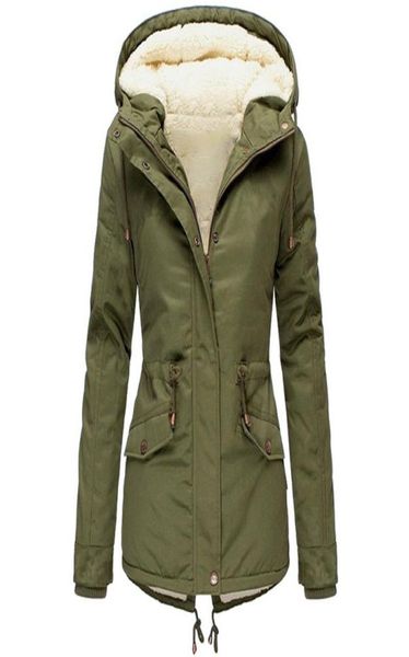 

women winter jacket parkas 2021 new drawstring casual hooded warm cotton padde coat female loose long parka coat outwear mujer5569917, Black