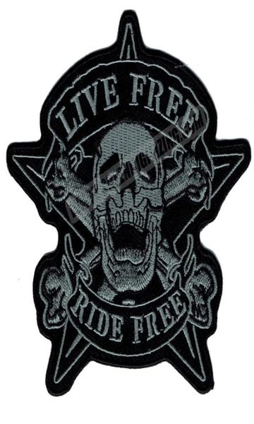 

original skull live ride motorcycle biker vest patch soa embroidered patch rider punk badge g0378 7938840, Black