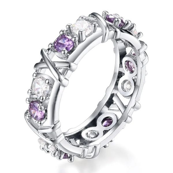 

cross rings aaa zricon silver color wedding ring for women fashion jewelry