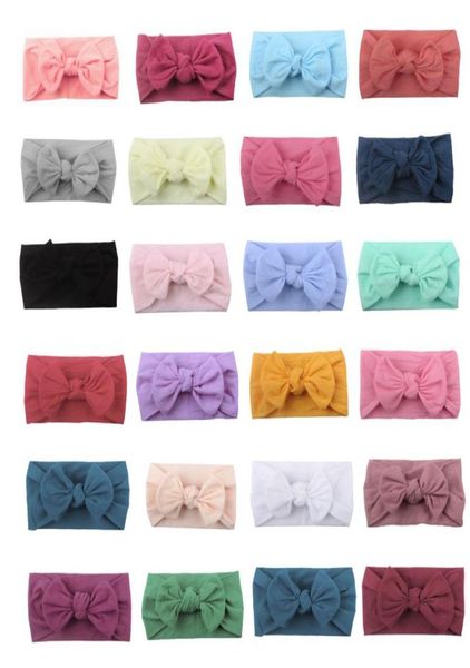 

baby girl turban headband soft nylon headwraps bow knot headbands stretchy hair bands children little girls fashion hair accessori3592082, Slivery;white