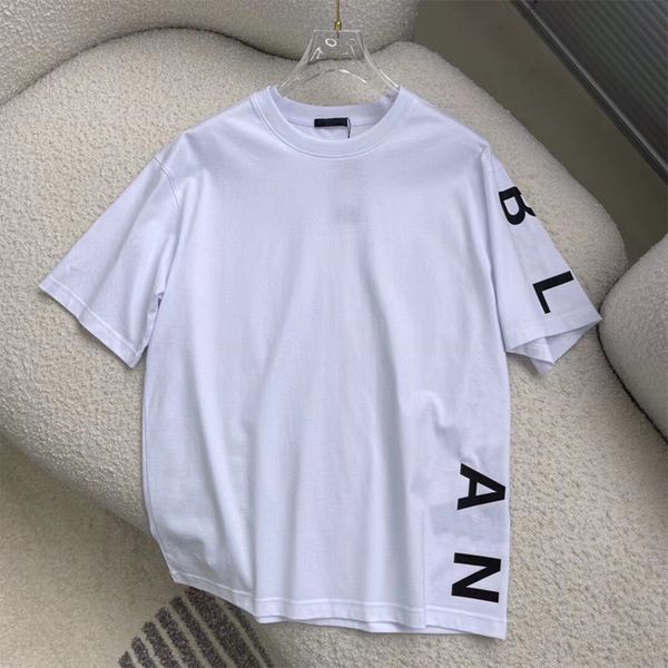 

designer classic men's tshirt t shirt side letters print male female t-shirt shirts cotton casual short sleeve streetwear tees for men, White;black