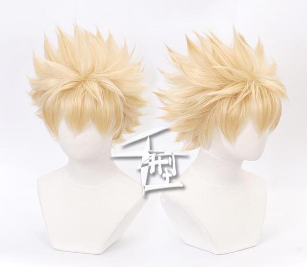 

anime costumes my hero academia baku no bakugou katsuki bakugo wigs short linen blonde heat resistant cosplay costume wig cap6365176, Black